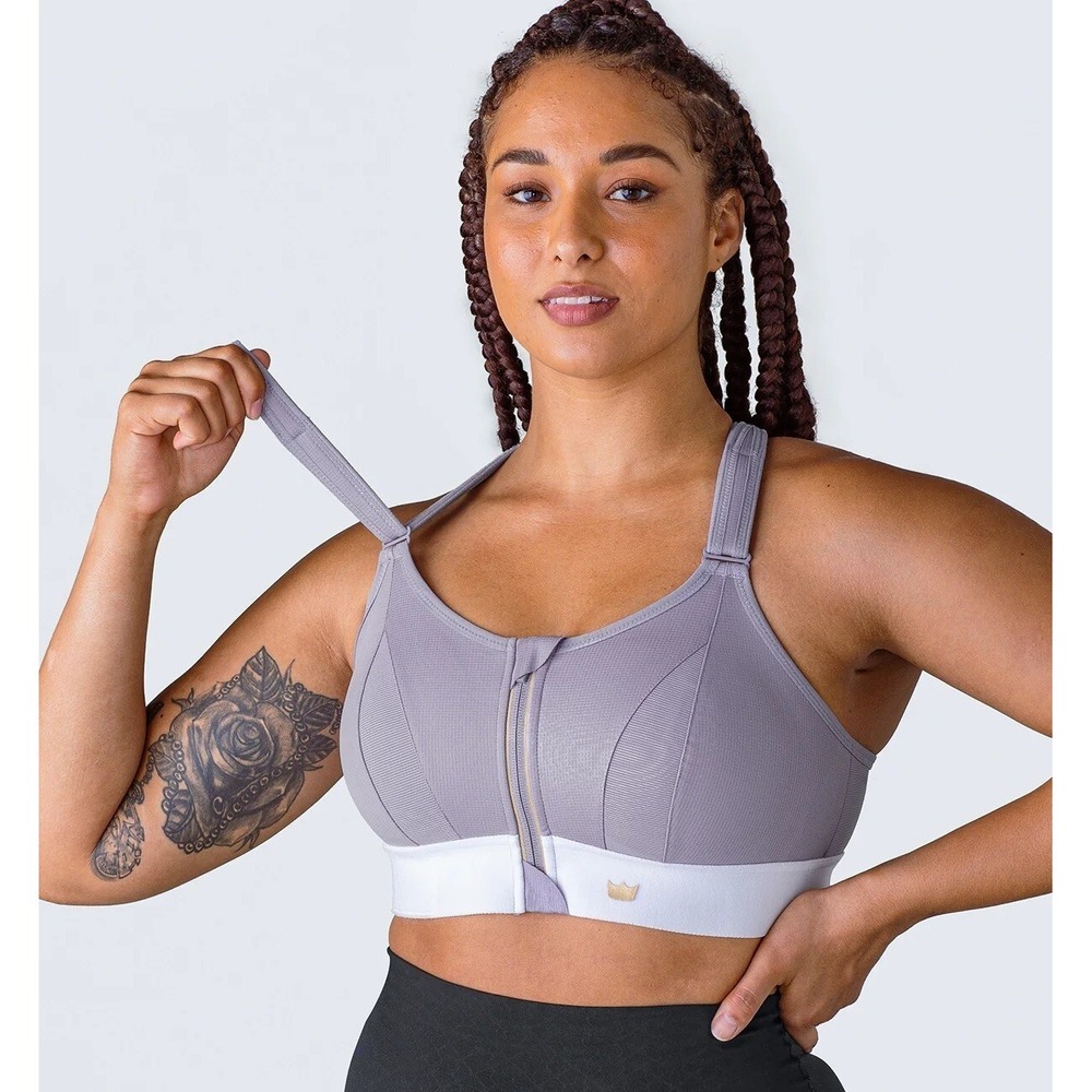 SHEFIT 110002 High Impact Ultimate Sports Bra 6 LUXE Lavender Front Zipper